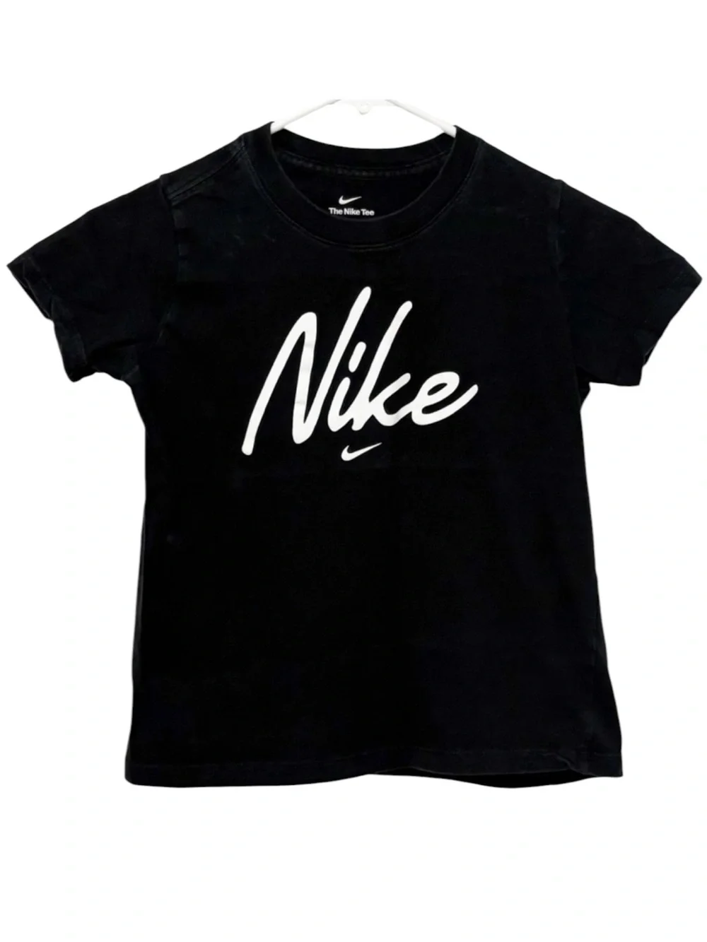 NIKE Girls Black Logo T-Shirt Size Small